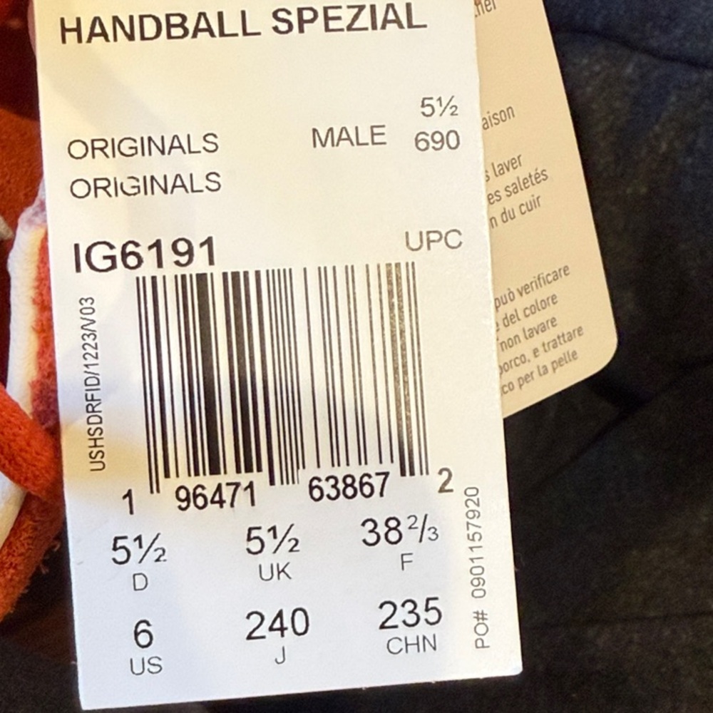 adidas orange suede Spezial with cream stripes women’s size 7 - Picture 8 of 8